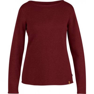 Sueter Fjallraven Kiruna Knit Mujer - Rojas Oscuro - Chile BMA410637